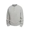 Outono de 2026 Nova Camiseta de Manga Longa Estilo Old Money Casual Moda Masculina Caimento Solto Tamanho Grande Camiseta Camada Base