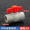 Accesorios para tuberías de agua PPR, válvula de bola con núcleo de acero, accesorios de unión doble de fusión en caliente, interruptor de tubería de agua fría de plástico completo 40 50