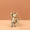 Nueva Figura de Gato de la Suerte Exclusiva Transfronteriza de Latón, Gato de la Suerte de Dibujos Animados Meta de Cien Millones Decoración de Escritorio Venta al por Mayor