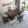 Nova Mesa de Chá de Madeira Maciça Estilo Chinês Placa Grande Conjunto Integrado de Mesa de Chá e Cadeira Combinação Mesa de Armazenamento de Chá para Escritório Doméstico