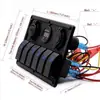 Interruptor Basculante Combinado 6 Posições para Iate, RV, Marinho com Duas Portas USB 3.1A e Voltagem