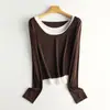 Camiseta Térmica de Modal Lenzing para Mujer, Nuevo Estilo Otoño e Invierno, Se Puede Usar por Fuera, Antibacteriana, Corte Ajustado, Camiseta de Manga Larga para Mujer