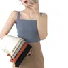 Camisola de Verão Feminina com Design Único, Adequada para Usar por Cima, Top Curto e Justo de Tricô Sexy Sem Mangas