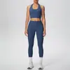 Novo Estilo Sutiã Esportivo com Gola Halter Costas Bonitas Conjunto Cintura Alta Justa Efeito Levanta Bumbum Roupa de Yoga Secagem Rápida Roupa para Corrida Fitness