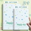 Caderno Mengjin Fofo Caderno Espesso com Espiral Flip Lateral Bloco de Notas A5 Diário de Estudante de Aparência Sofisticada