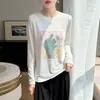 Estampado de arte de verano patrón irregular moderno ropa nueva para mujer camiseta de cuello redondo top casual versátil