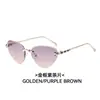 Gafas de Sol Sin Marco Estilo Ojo de Gato Nuevas, Gafas de Sol de Moda Europea y Americana con Cabeza de Serpiente para Mujer, Gafas de Sol Anti-UV