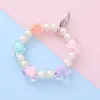 Pulseira Infantil com Pingente de Fivela, Contas Coloridas, Corrente para Celular em Formato de Coração, Enfeite de Contas, Chaveiro para Mochila, Pequenos Acessórios Atacado