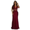 C7546 Moda Europea y Americana Transfronteriza Aliexpress Amazon Vestido Sexy de Encaje con Escote en V y Espalda Descubierta para Mujer