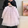 Vestido de Niña Estilo Coreano Nuevo Otoño Elegante Falda de Niña Vestido de Malla con Lazo Impresionante para Niña Pequeña
