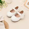 Sapatos Mary Jane Florais para Meninas Vestido de Daminha para Banquete Sapatos Infantis Velcro Solado Macio Antiderrapante Sapatilhas Doces de Princesa