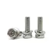 Tornillo de combinación de tres piezas con cabeza de cruz y hexágono exterior niquelado con arandela y dado GB9074.13