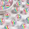 Novas Pérolas de Resina Eletrodepositadas Coração Doce Arco-Íris Lua Fria de Ding Yi com Furo Passante para Acessórios de Pulseira DIY e Materiais para Corrente de Celular