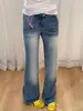 Talla grande Jeans Retro Americanos Micro-acampanados para Mujer Otoño e Invierno niña gordita Sueltos Adelgazantes Cintura Alta Pierna Recta Pantalones de Pierna Ancha