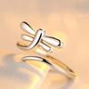 Venta Caliente Transfronteriza Anillo de Libélula de Oro Blanco para Mujer Nuevo Japonés y Coreano Anillo Holgado de Libélula Plateado Regalo de San Valentín
