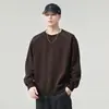 Sudadera de cuello redondo para hombre, estilo primavera y otoño, diseño de manga raglán, holgada, casual, simple, versátil, top pullover moderno para hombre