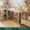 Penteadeira para Quarto de Menina, Mesa de Maquiagem Dois em Um, Novo Modelo 2025, Estilo Creme, Luxo Leve, Sensação de Alta Qualidade, Mesa de Escrita para Casa