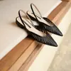 Zapatos Planos 2024 Verano Nuevos Zapatos de Mujer Zapatos Calabaza Tacón Grueso Tacón Bajo Zapatos de Moda Punta Superior Sandalias de Pelo