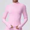 Chaqueta de Manga Larga Sin Costuras con Cuello Alto y Cremallera, Europea y Americana, para Mujer, Ajustada, Secado Rápido, Ropa de Yoga, Top Deportivo para Fitness al Aire Libre