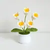 Día del Maestro Maceta Tejida Flor Artificial Acabados Adornos Decoración Hogar Amigos Mejor Amigo Regalos Regalo Flores en Maceta