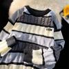 Suéter Engrossado Outono e Inverno Masculino Estilo Coreano Fashionável Solto Tricô Japonês Suéter de Inverno Estilo Hong Kong Suéter Jaqueta Preguiçoso