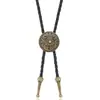 Estrela de Cinco Pontas Cabeça de Touro Liga Colar Gravata Bolo Estilo Punk Retrô Corrente Longa de Couro Masculino Comércio Exterior Europeu e Americano Atacado