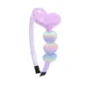 Diadema de Colores Nuevos Personalizados Transfronterizos Corazón Estrella Arcoíris Degradado Diadema de Corazón Melocotón Accesorios para el Cabello de Fiesta Infantil Pasador