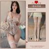 Body de Encaje Sexy Talla Grande con Abertura en la Entrepierna para Mujer, Lencería Caliente Erótica Apasionada que No se Quita, Ropa de Noche Transparente con Escote Profundo que No se Quita