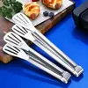 Pinzas para Alimentos de Acero Inoxidable Bright Sheng, Pinzas de Tres Líneas para Uso Doméstico, Pinzas para Pan, Pinzas para Barbacoa Anti-Quemaduras, Pinzas Multiusos para Asar Pescado y Carne