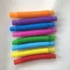 Tubo Telescópico Transfronterizo Tubo Pop Tubo de Plástico Elástico de Colores Tubo Telescópico Tubo Corrugado Juguetes de Ventilación para Descomprimir Venta al por Mayor
