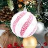 Bola de Navidad Rayada Bola de Pintor En Caja 8cm Set de Decoraciones Navideñas Bola Colgante Decoración de Centro Comercial Bola de Navidad