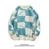 Otoño e Invierno 2024 Nuevo Estilo Estilo Perezoso Prendas de Punto Marca Trendy para Hombre Suelto Estilo Japonés Retro Color de Contraste Prendas de Punto Modernas Hombre