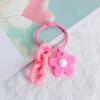 Llavero con colgante de flor, cadena colorida, accesorios para Airpods, colgante, bolsa pequeña transparente, decoración.
