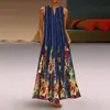 Aliexpress Vestido Novo Feminino Estampa Retrô Decote V Sem Mangas Bolso Vestido de Verão 9682