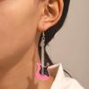 Aretes de guitarra de aleación con diamantes de gota de aceite, estilo punk lindo de nicho de moda europea y americana, temperamento combinable, aretes clásicos