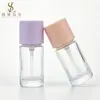 Frasco de Loção Redondo Reto com Bomba de Pressão de 30ml, Frasco de Vidro para Base Líquida, Frasco Portátil, Frasco Dosador para Protetor Solar
