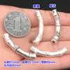 Prata Pura S999 Seção de Bambu Ascendente Tubo Curvo Meia Pulseira Joias de Cristal Pulseira Trançada Colar Acessórios Manuais DIY