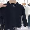 Veludo alemão meninos combina com tudo gola alta camisa base outono e inverno infantil desenho animado manga longa estampada camiseta bebê roupas casuais