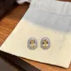 ¡Dama Sofisticada! Pendientes de botón de Zirconia Amarilla Brillante tipo Diamante, Lujo Ligero, Exquisitos, Sencillos y Versátiles con un Toque de Alta Gama