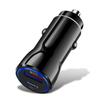 Carregador de Carro USB QC3.0 Luminoso de Carregamento Rápido Duplo PD 30W Porta Tipo C Carregador de Carro Carregador de Carro