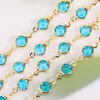 Cadena de Diamante de Vidrio con Borde de Zircón de Color Conservante Color Cobre Puro 6.8mm Accesorios para Joyería DIY Pulsera Materiales Hechos a Mano