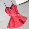 Vestido de tirantes sexy con escote en V y espalda descubierta en tallas grandes, Suministro transfronterizo, Tela de seda sintética con diseño calado, Al por mayor