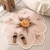 Felpudo de Entrada con Flor de Rosa Felpudo de Piso para Baño Inodoro Entrada Barro de Diatomeas Absorbente de Agua Antideslizante Felpudo para Pies Felpudo de Piso para Baño