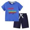 Camiseta para Niños 2026 Verano Nuevo Comercio Exterior Ropa para Niños Ins Estilo Coreano Algodón Manga Corta y Pantalones Cortos para Niños Conjunto de Dos Piezas