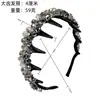 Nueva Diadema Tejida a Mano de Cristal Estilo Coreano Lujo Ligero Ola Superior de Calavera Alta con Dientes Presionador de Cabello Accesorio para el Cabello de Temperamento