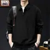 Moletom Masculino de Pelúcia de Algodão Europeu com Zíper e Gola Lapela Outono 2026 Novo Primavera e Outono Solto Tamanho Plus Roupas Casuais de Alta Qualidade