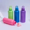 Suministro al por mayor del fabricante Color puro Simple 600ml Hervidor de agua para deportes al aire libre Gancho portátil Taza de agua deportiva