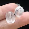 Contas Soltas Redondas de Vidro Transparente Branco Gravado, Contas Cilíndricas de Vidro Amarelo com Texto Bíblico, Contas Estilo Vintage para Pulseiras DIY 8-14mm