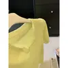 Top de punto de manga corta liso con cuello solapa, diseño simple calado, moderno, adelgazante, para un look juvenil