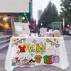 Decoración de Mesa para el Primer Cumpleaños, Montaje de Mesa de Snacks para Bebé, Decoración de Mantel para Mesa de Postres de Cien Días Estilo Xiaohongshu